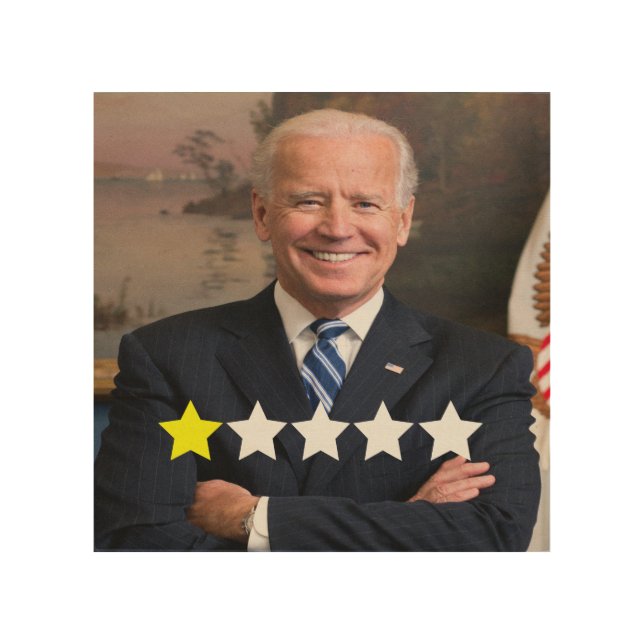 President Joe Biden Approval Rating Wood Wall Art (Front)