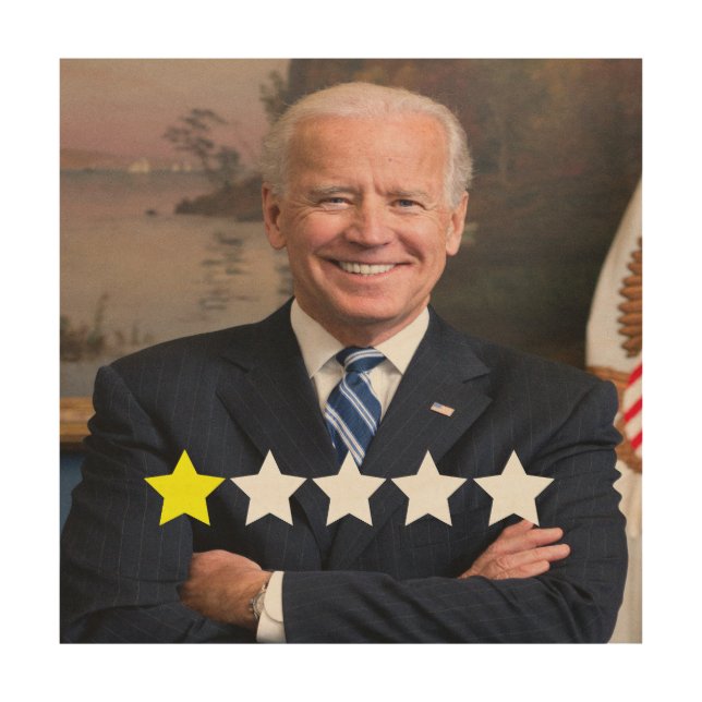 President Joe Biden Approval Rating Wood Wall Art (Front)