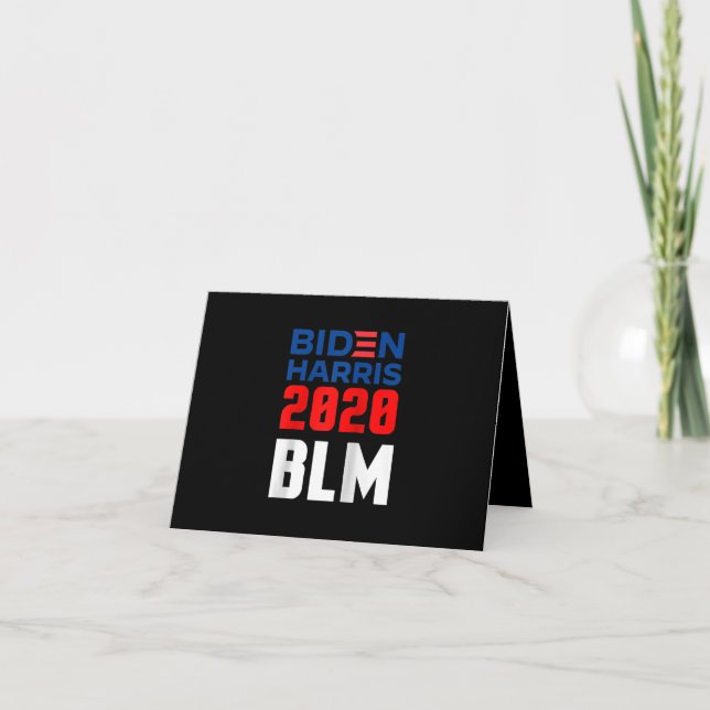 President Joe Biden Kamala Harris Democratic Black Thank You Card (Front)