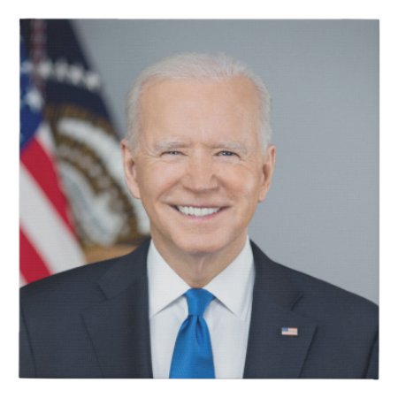 President Joe Biden Official 2021 Portrait 10 X 10 Faux Canvas Print