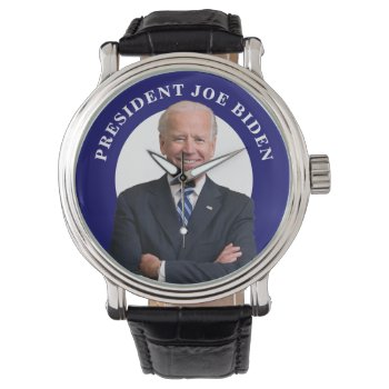 President Joe Biden Portrait On Blue Watch by DakotaPolitics at Zazzle
