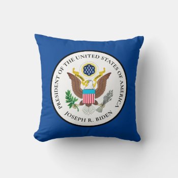 President Joe Biden & Presidential Seal Throw Pillow by DakotaPolitics at Zazzle