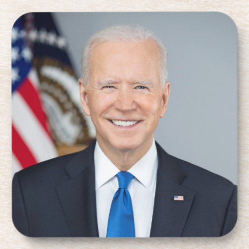 President Joe Biden White House Portrait   Beverage Coaster