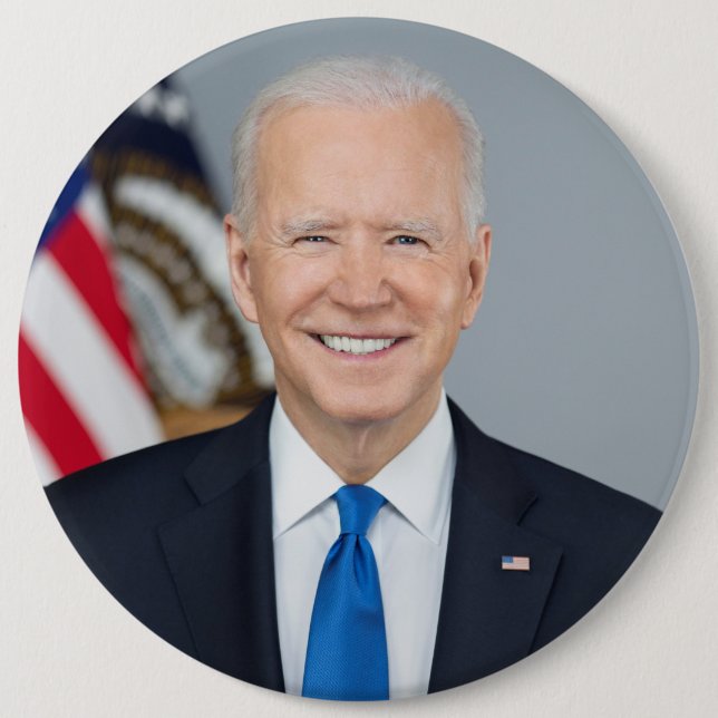 President Joe Biden White House Portrait   Button (Front)