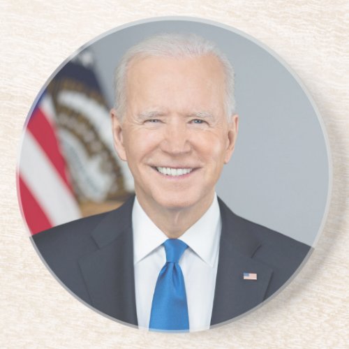 President Joe Biden White House Portrait   Coaster