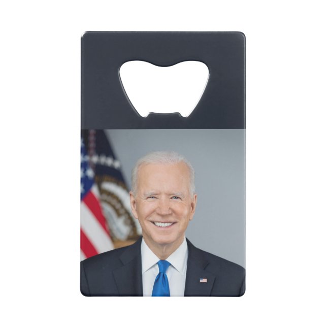 President Joe Biden White House Portrait   Credit Card Bottle Opener (Front)