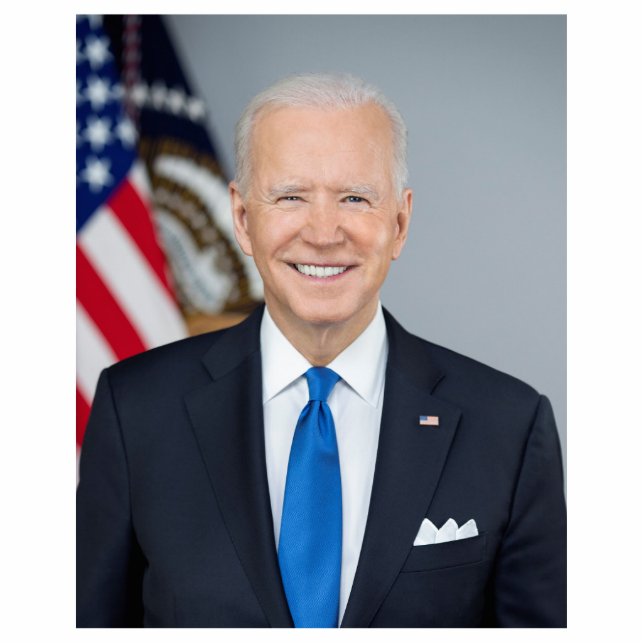 President Joe Biden White House Portrait   Cutout (Front)