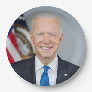 President Joe Biden White House Portrait   Paper Plates