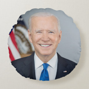 President Joe Biden White House Portrait Round Pillow
