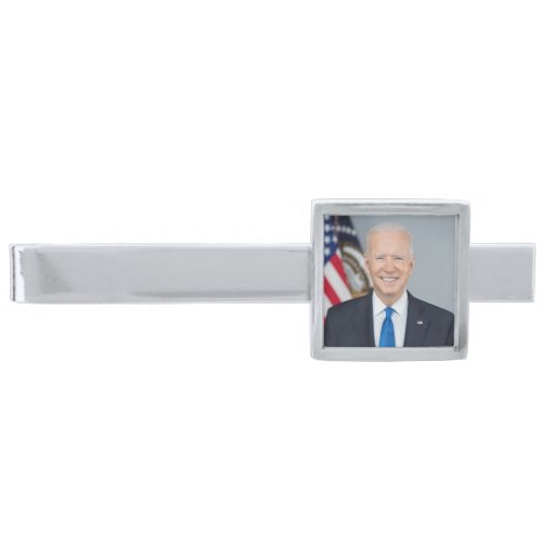 President Joe Biden White House Portrait   Silver Finish Tie Bar