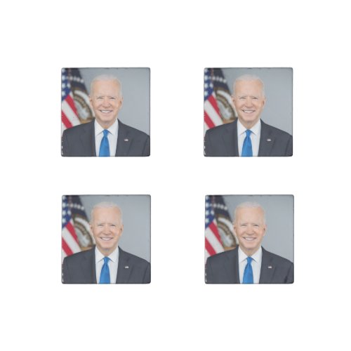 President Joe Biden White House Portrait   Stone Magnet