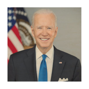 President Joe Biden White House Portrait Wood Wall Art