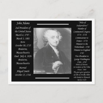 President John Adams Postcard by archemedes at Zazzle