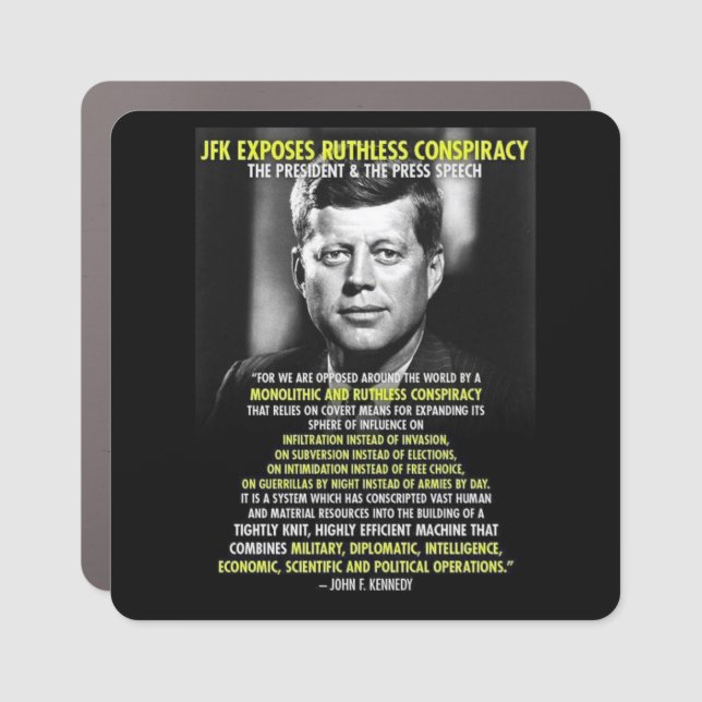 PRESIDENT JOHN F. KENNEDY 3 CAR MAGNET (Front)