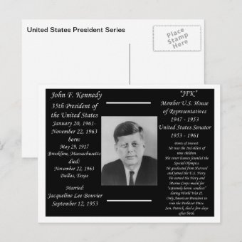 President John F Kennedy Postcard | Zazzle