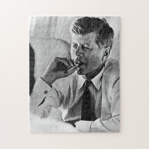 President John F Kennedy Smoking Jigsaw Puzzle