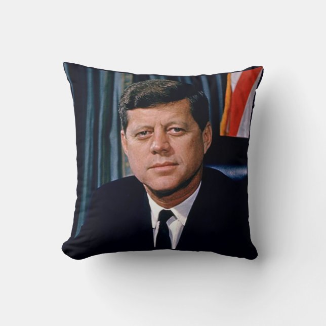 President John F. Kennedy Throw Pillow (Front)