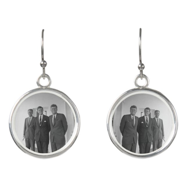 President John Kennedy & Brothers American Camelot Earrings (Front)