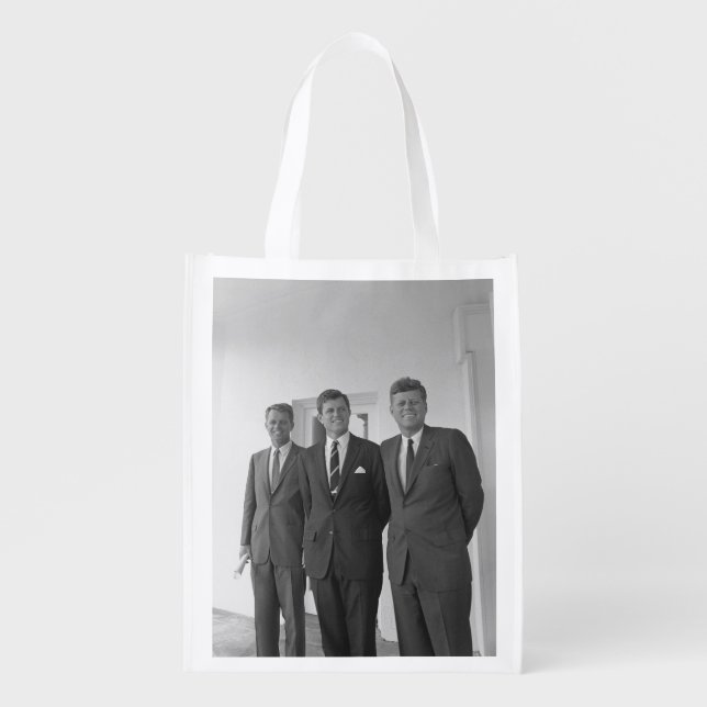 President John Kennedy & Brothers American Camelot Grocery Bag (Front)