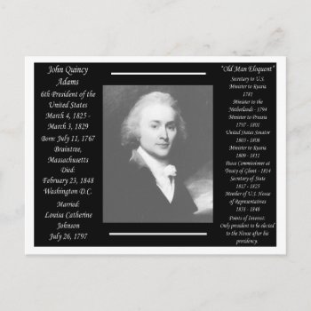 President John Quincy Adams Postcard by archemedes at Zazzle