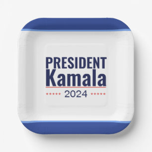 President Kamala 2024 Election Paper Plates