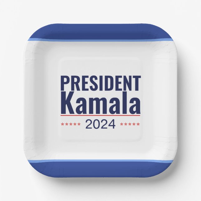 President Kamala 2024 Election Paper Plates (Front)