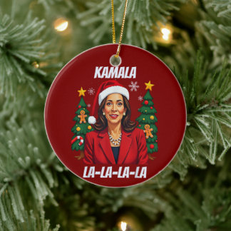 President Kamala Harris Christmas Ceramic Ornament