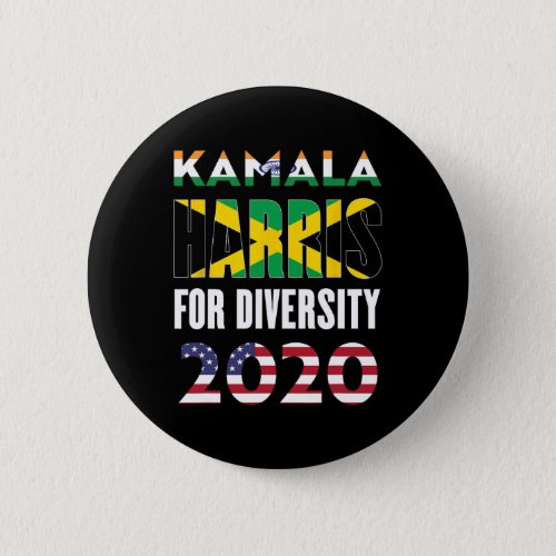 President Kamala Harris India Jamaica Flag Diversi Button