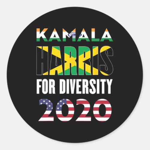 President Kamala Harris India Jamaica Flag Diversi Classic Round Sticker