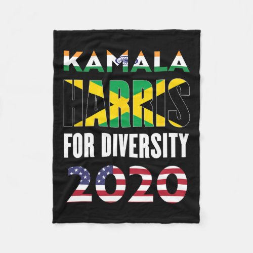 President Kamala Harris India Jamaica Flag Diversi Fleece Blanket