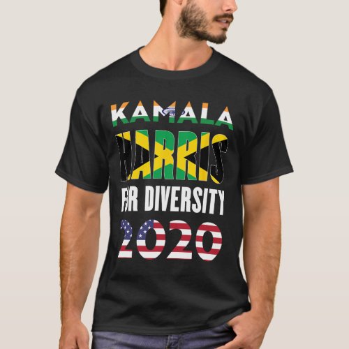 President Kamala Harris India Jamaica Flag Diversi T_Shirt