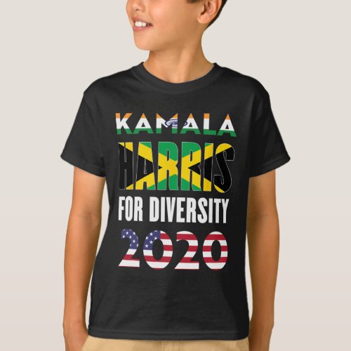 President Kamala Harris India Jamaica Flag Diversi T_Shirt