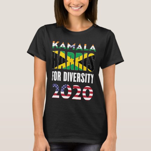 President Kamala Harris India Jamaica Flag Diversi T_Shirt