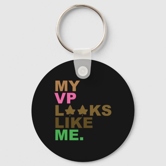President Kamala Harris My Vp Looks Like Me Melani Keychain (Front)
