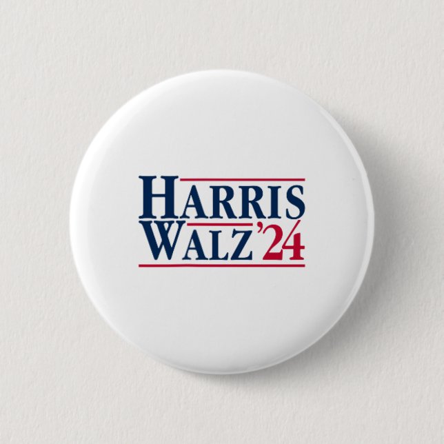 President Kamala Harris Tim Walz Vp Brat Cat Ladie Button (Front)
