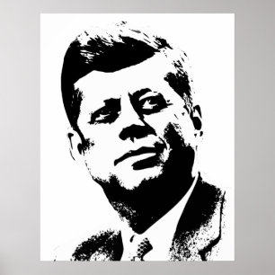 President Kennedy -- Black and White Poster