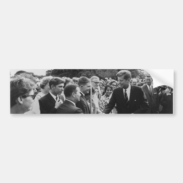 President Kennedy Greets Peace Corps Volunteers Bumper Sticker (Front)
