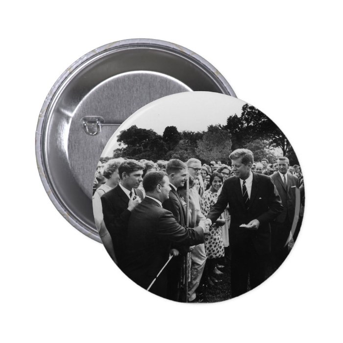 President Kennedy Greets Peace Corps Volunteers Pinback Buttons