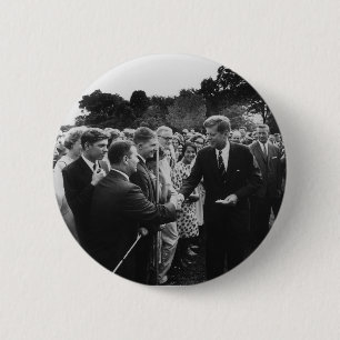 President Kennedy Greets Peace Corps Volunteers Pinback Button