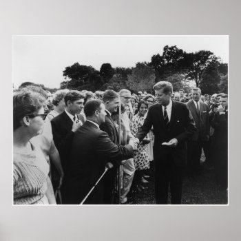 President Kennedy Greets Peace Corps Volunteers Poster by allphotos at Zazzle