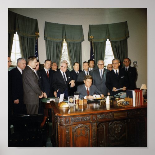President Kennedy Manpower Act _ Oval Office _ 196 Poster