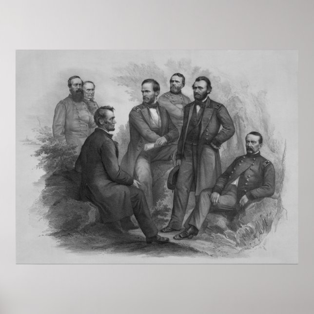 President Lincoln and His Commanders Poster (Front)