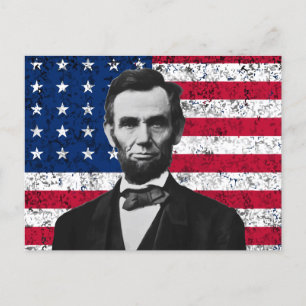 President Lincoln and The American Flag Postcard