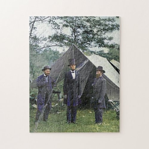 President Lincoln Antietam Maryland Color Redux Jigsaw Puzzle