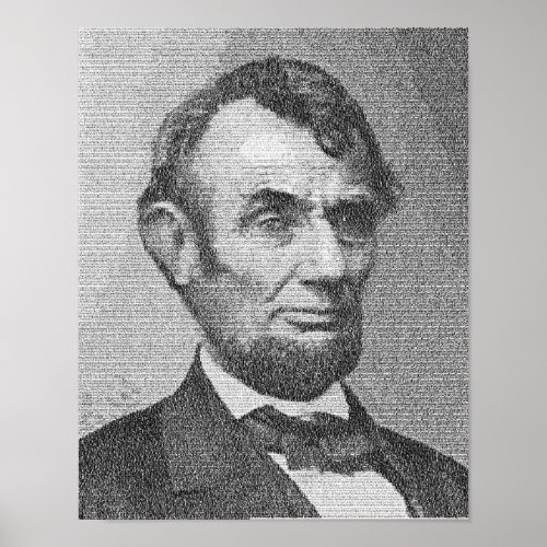 President Lincoln Render wthe Gettysburg Address Poster