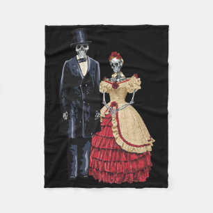 President Lincoln Skeleton, Halloween Skeleton Fleece Blanket