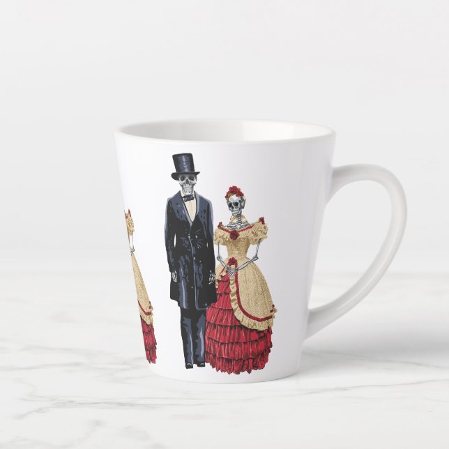 President Lincoln Skeleton, Halloween Skeleton Latte Mug (Right)