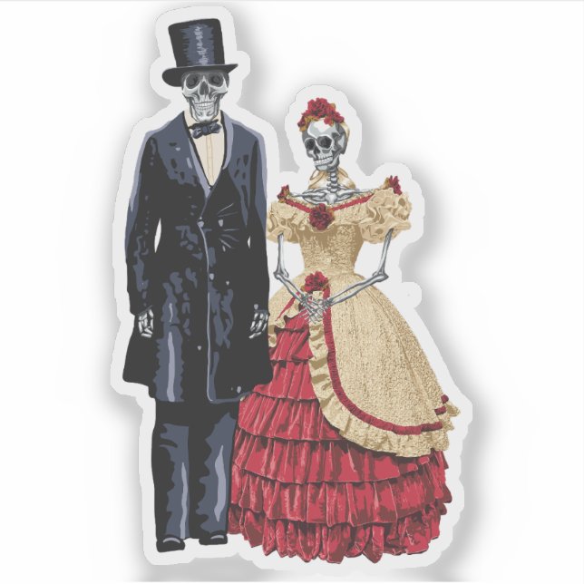 President Lincoln Skeleton, Halloween Skeleton Sticker (Front)