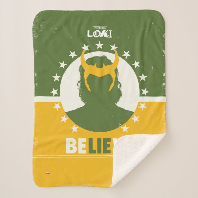 President Loki "Believe" Poster Sherpa Blanket (Front)