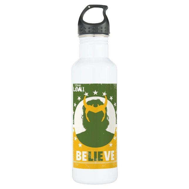 President Loki "Believe" Poster Stainless Steel Water Bottle (Front)